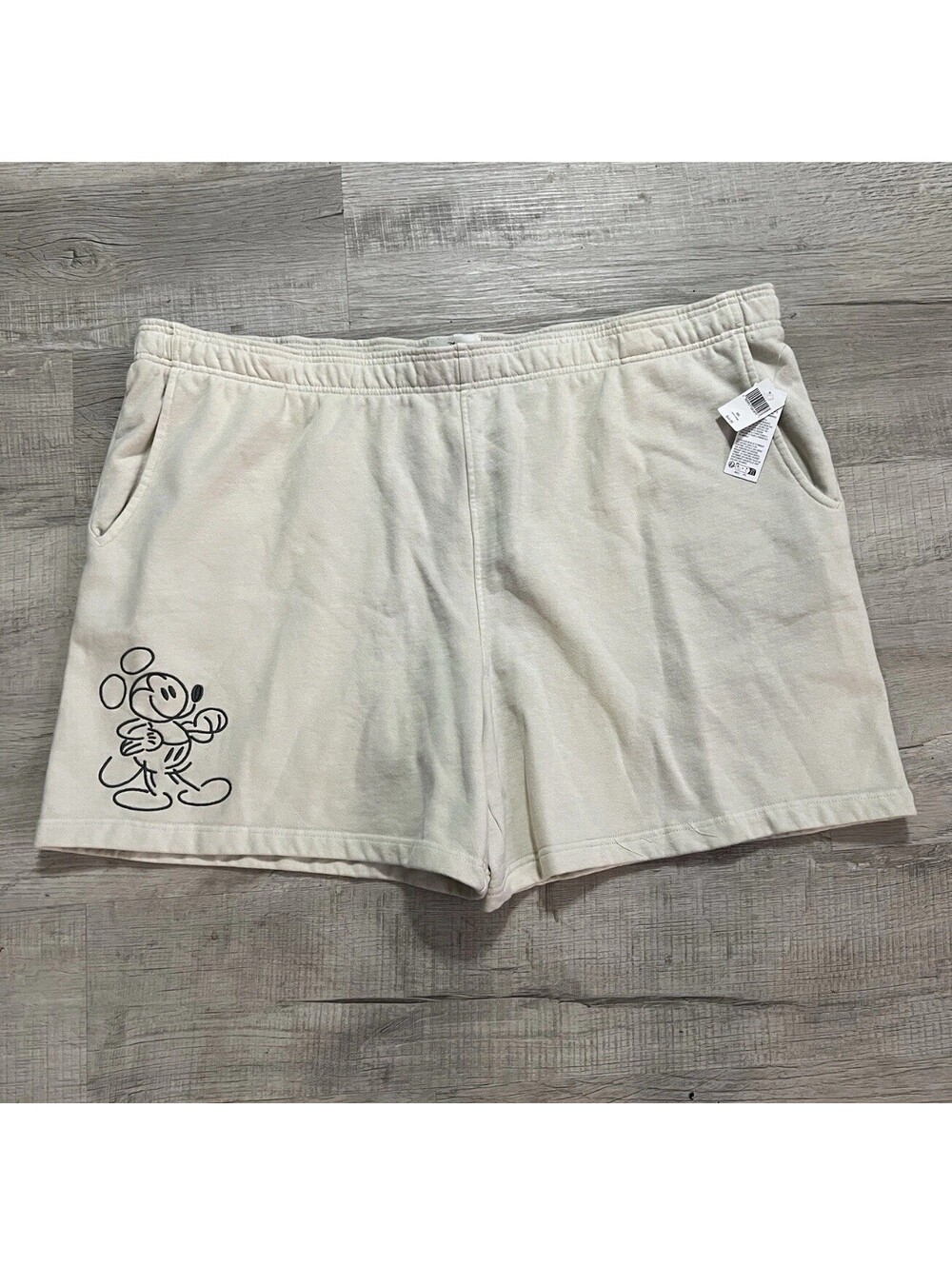 Disney Mickey Mouse Fleece Shorts Men's 3XL Cream